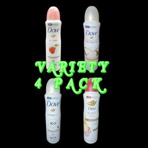 Dove Spray 4-pack - Invisible Dry, Even Tone, Go Fresh, and Nutritive Secrets